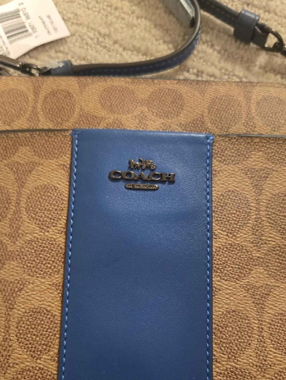 NWT Coach Signature Kitt Messenger Crossbody Bag-Dark Denim